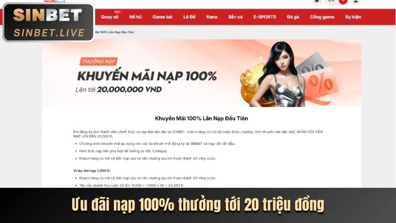 Thưởng nạp lần đầu 1bet